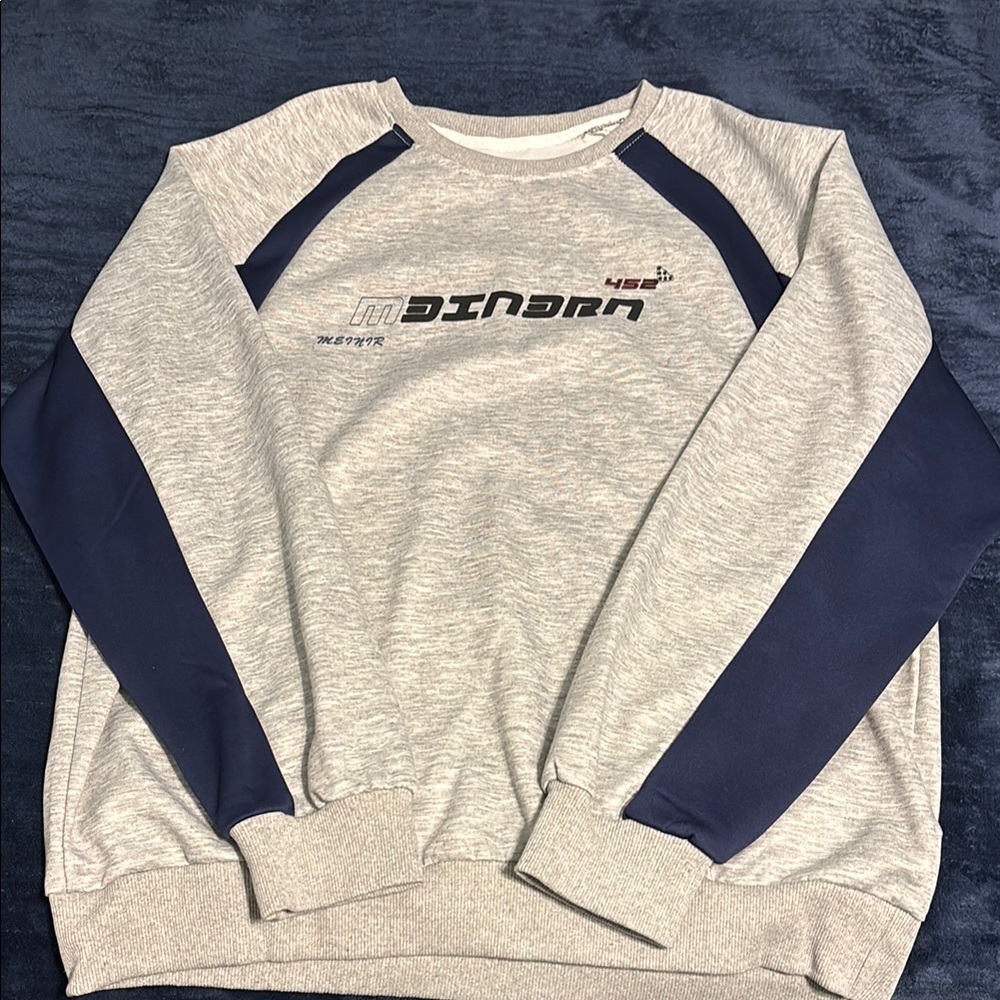 Men's Gray and Navy Sweater